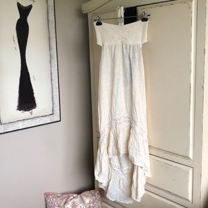 O’Neill Mermaid Cotton Hi-Lo Strapless Dress